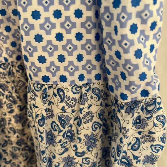 J. CREW Floral Patchwork Dress- Blue and White - Picture 4 of 10